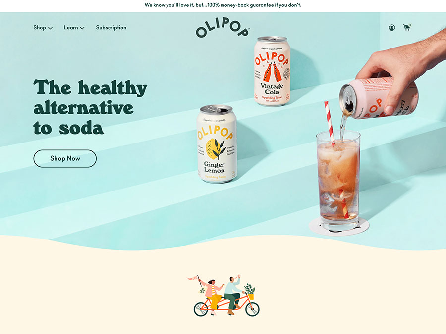 Screenshot of Olipop website