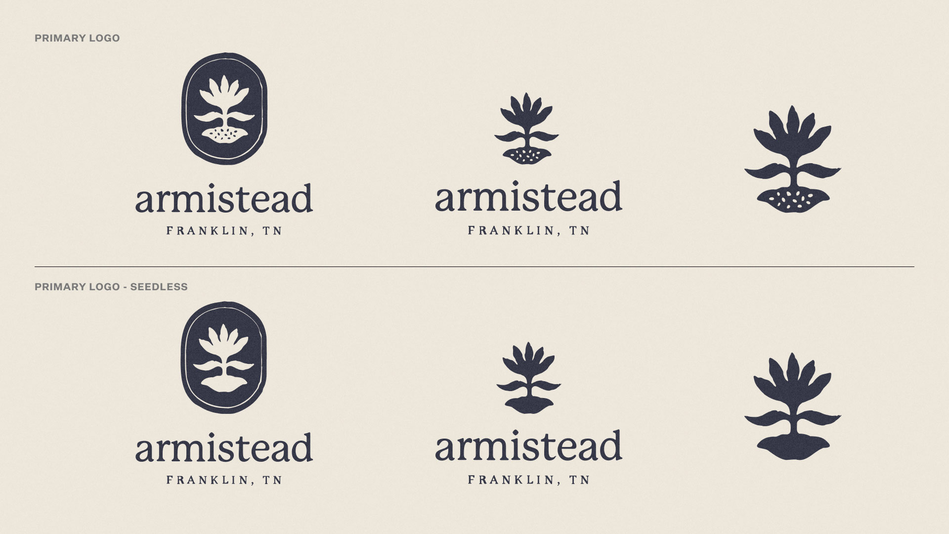 Armistead logo identities showing variations of the logo and logo icon