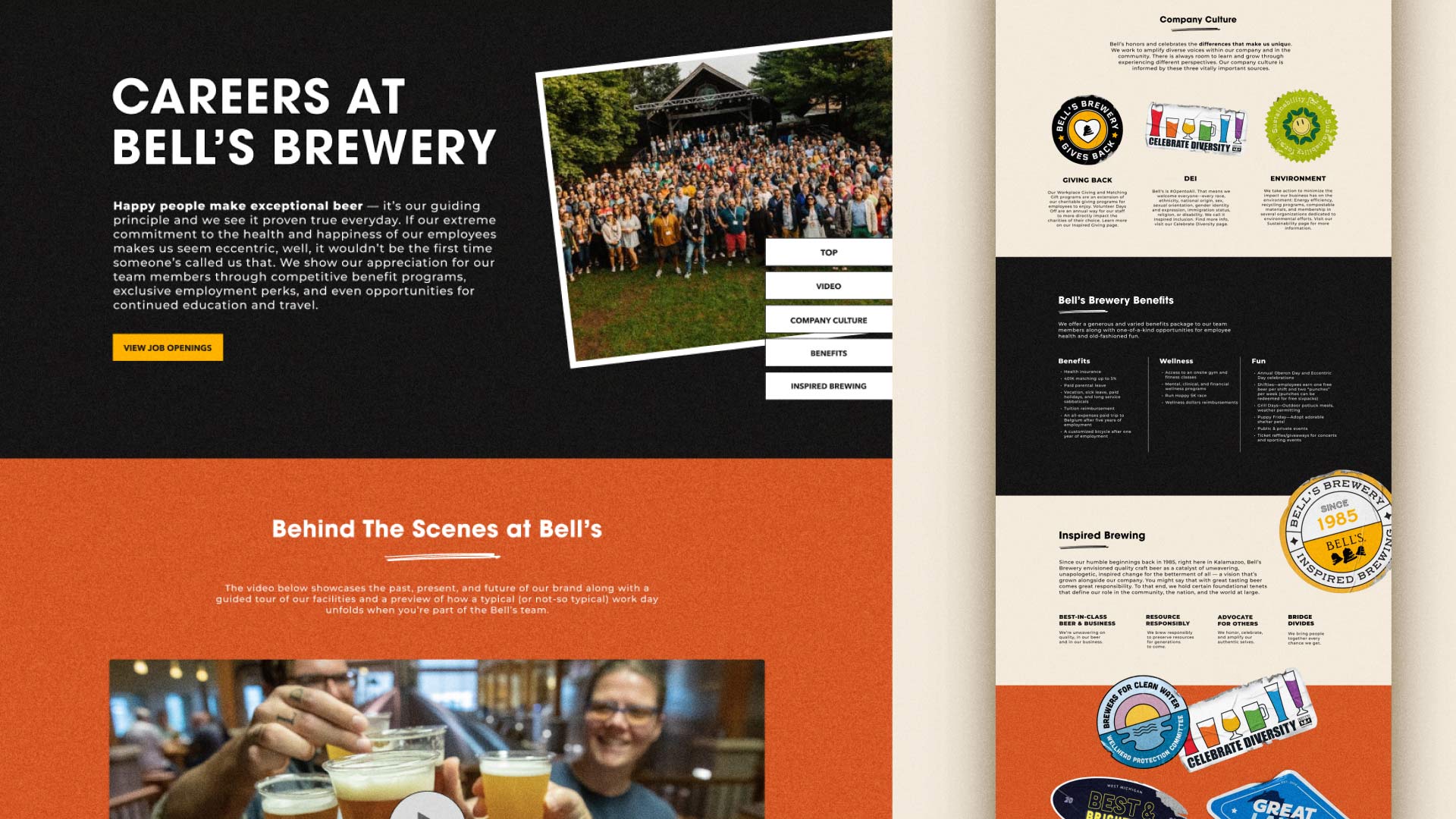 Close up image of the Careers at Bell's Brewery web page
