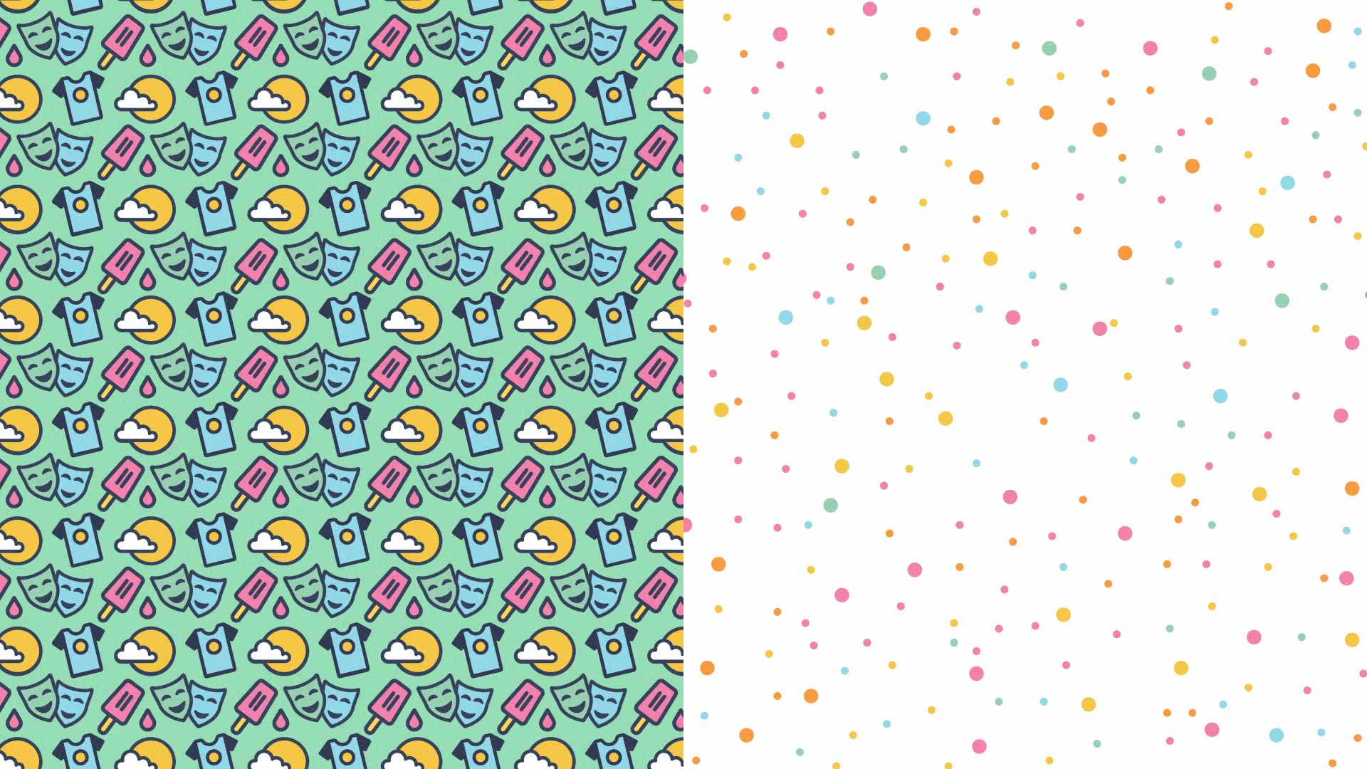 Pattern of various illustrative icons