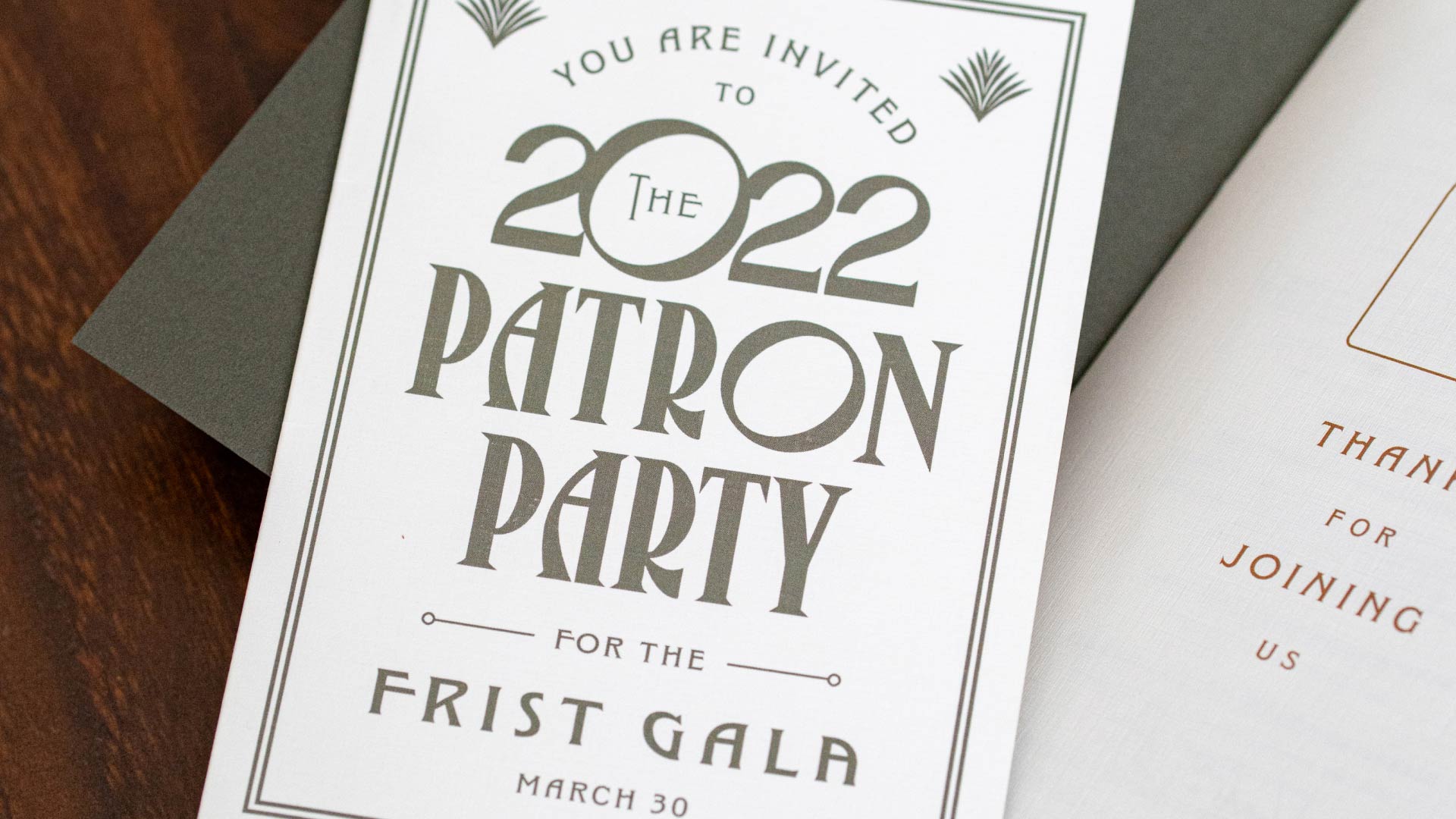 Photo of the 2022 Patron Party for the First Gala invitation