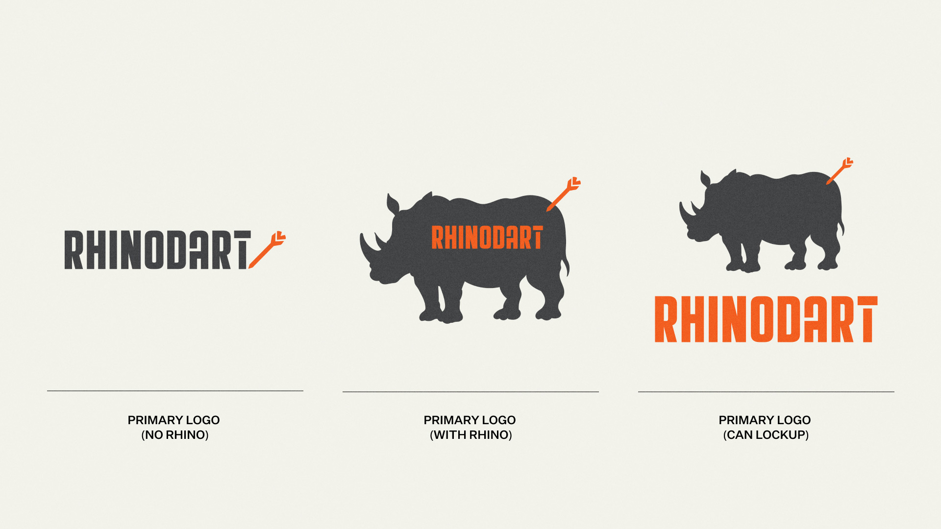 Different ways to show the primary Rhinodart logo