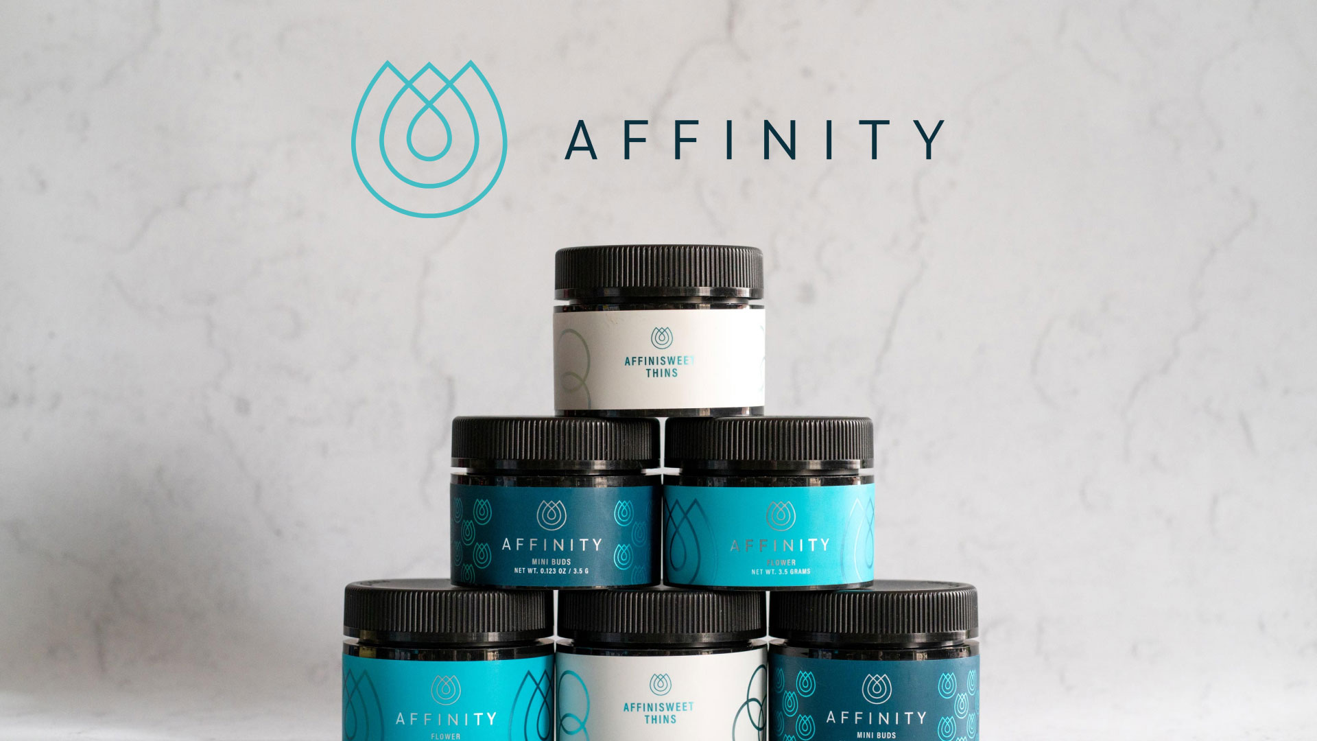 Photograph of Affinity products stacked in front of logo and icon.