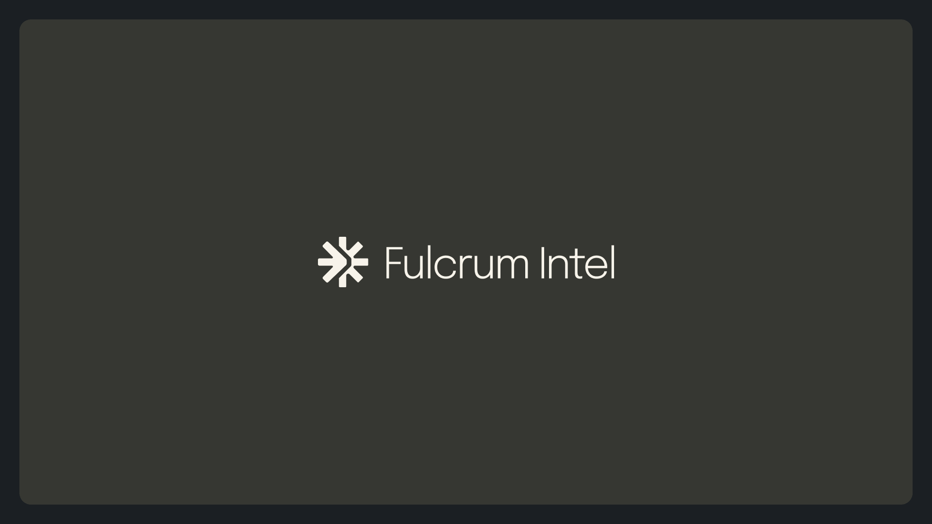 Fulcrum Intel logo and icon on a charcoal background