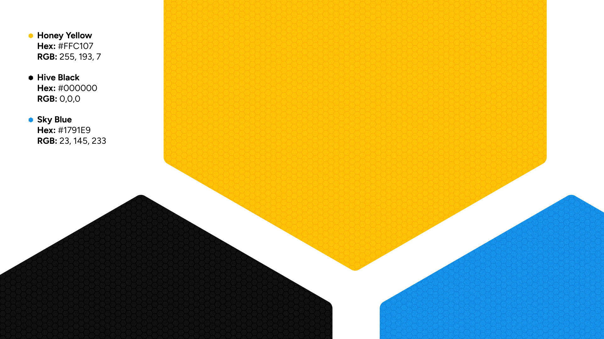 Workerbee bee hive icon and brand colors: yellow, black, and sky blue